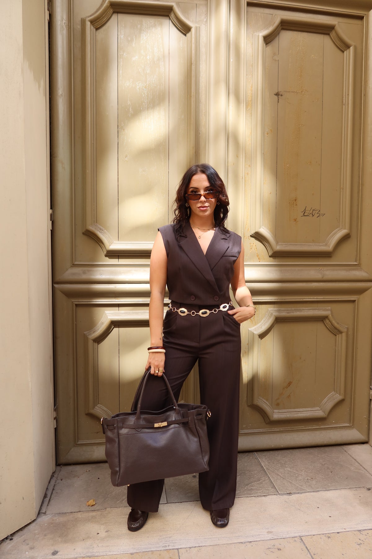Pantalon droit taille haute Luna femme