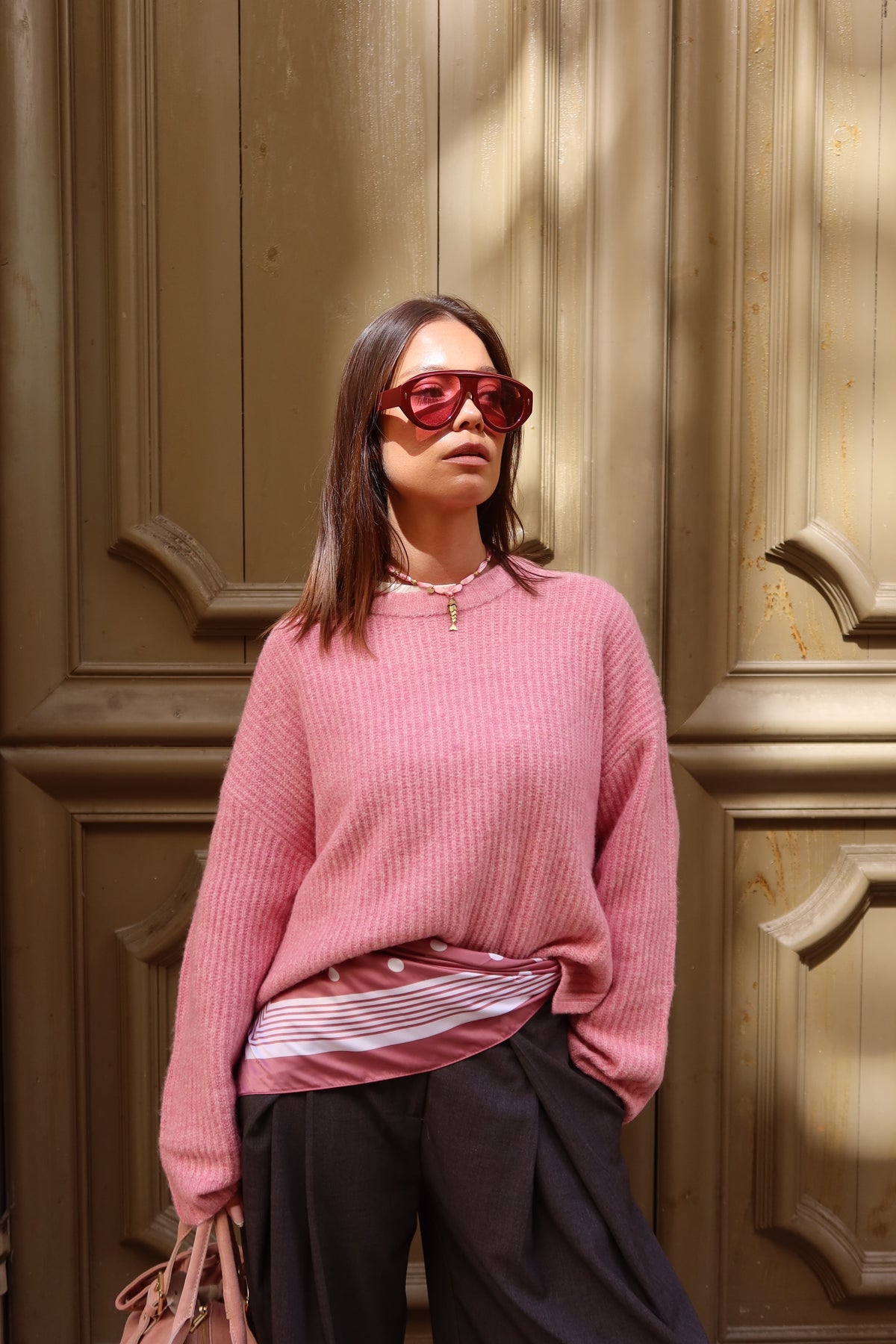 Pull maille rose Lila