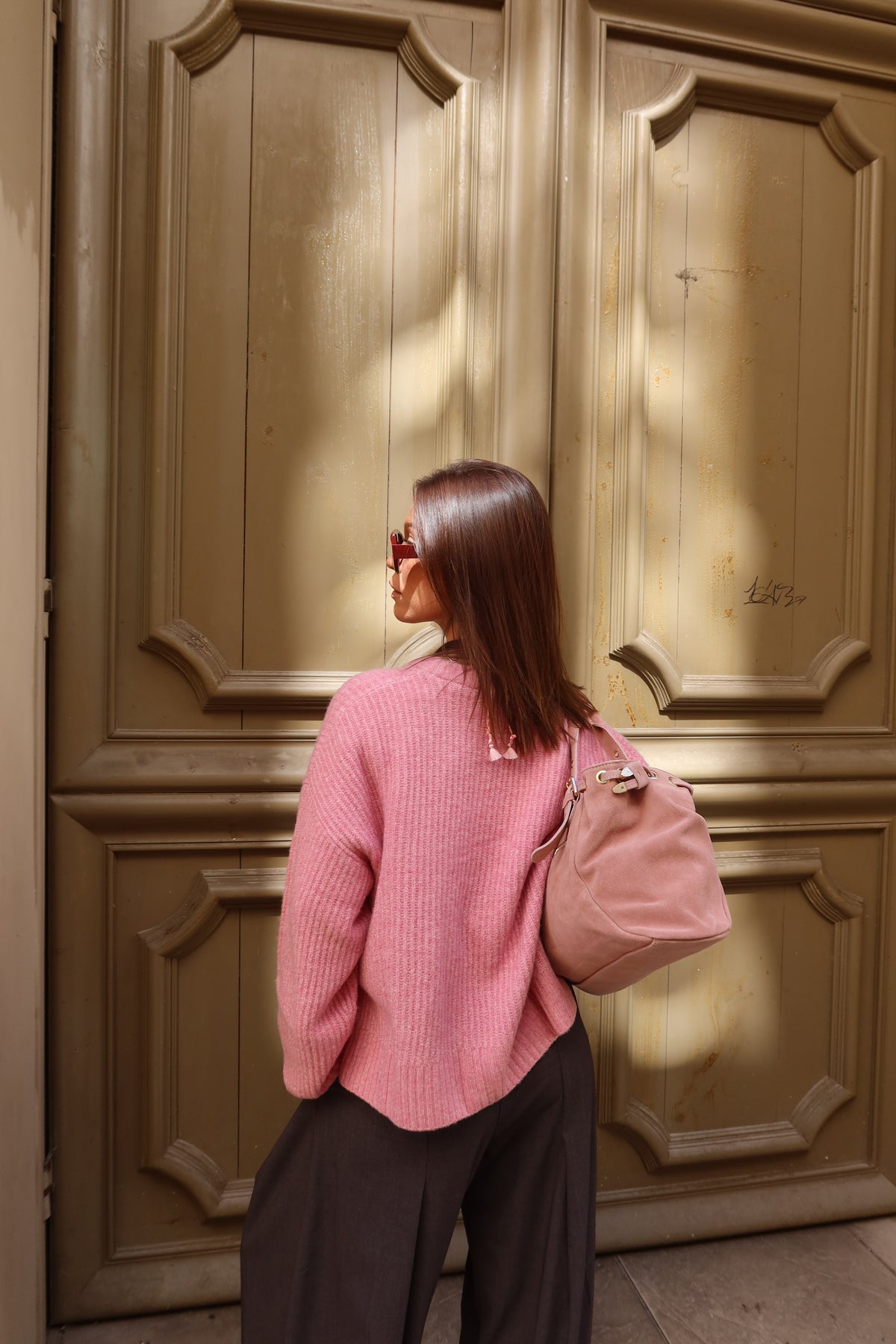 Pull maille rose Lila