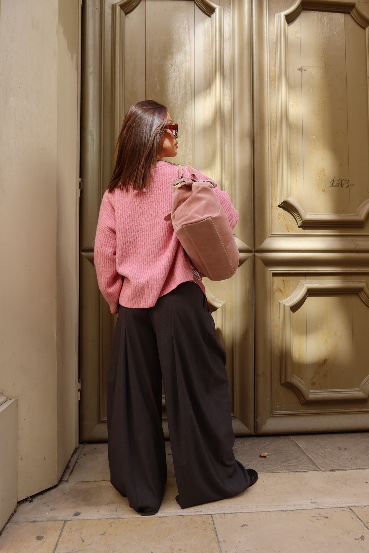 Pantalon baggy gris Mélanie femme