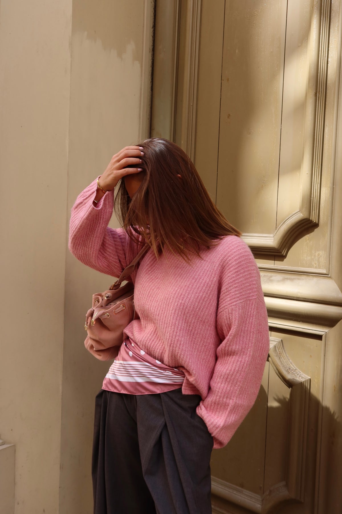 Pull maille rose Lila