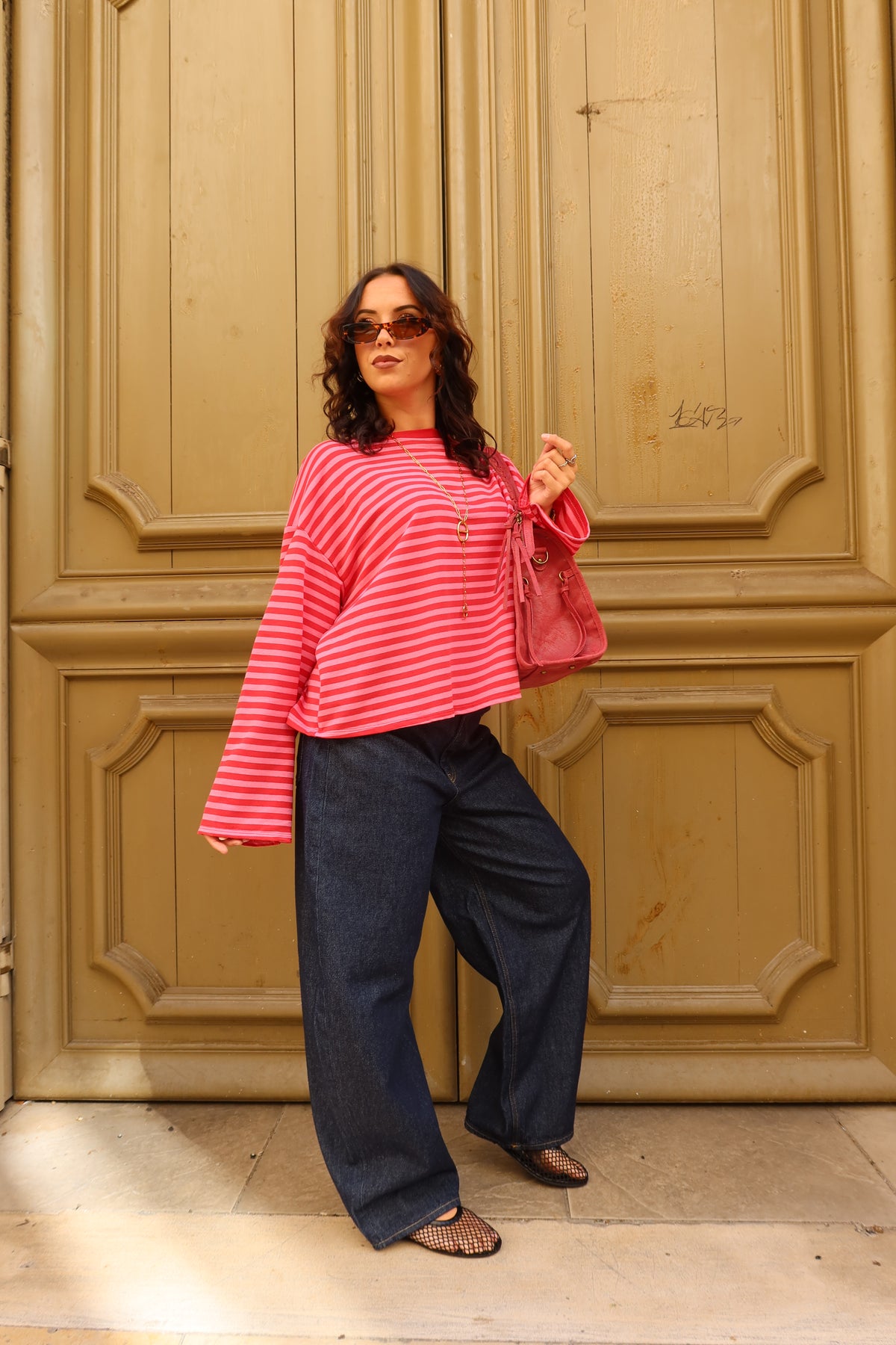 Top rayé à manches longues Celia femme