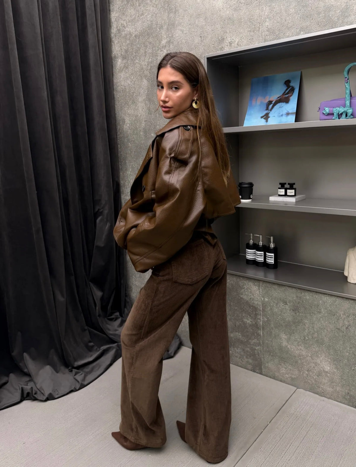 Pantalon Ysaline velours côtelé wide leg