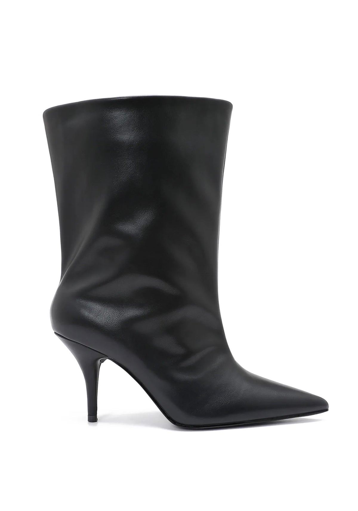 Bottines Olympe – Noires à talon aiguille, tige évasée