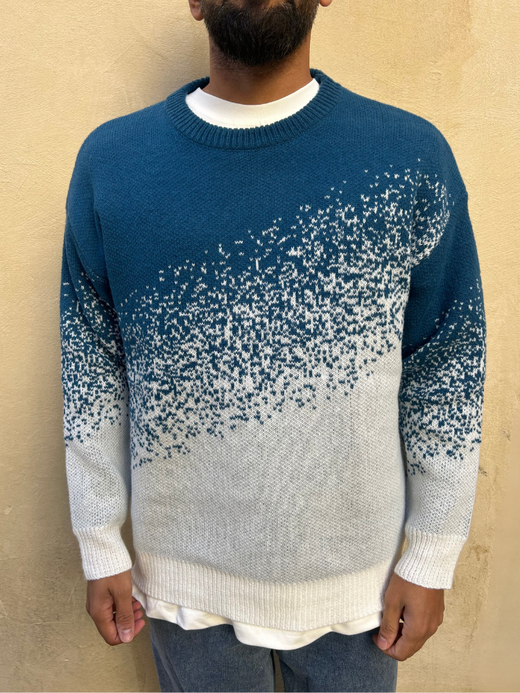 Pull Bicolore Bleu - French Retailers Homme