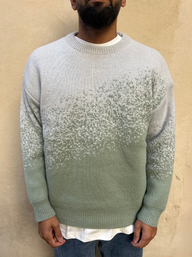 Pull Homme bicolore vert - French Retailers Homme