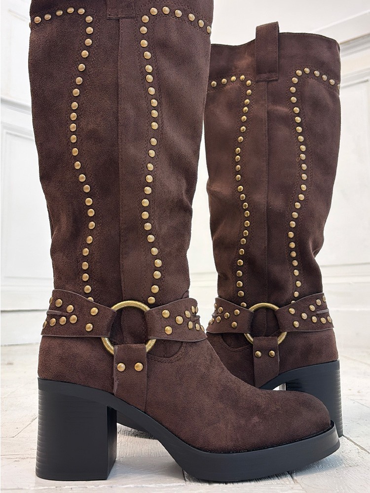 Bottes Biker choco Ava | French Retailers