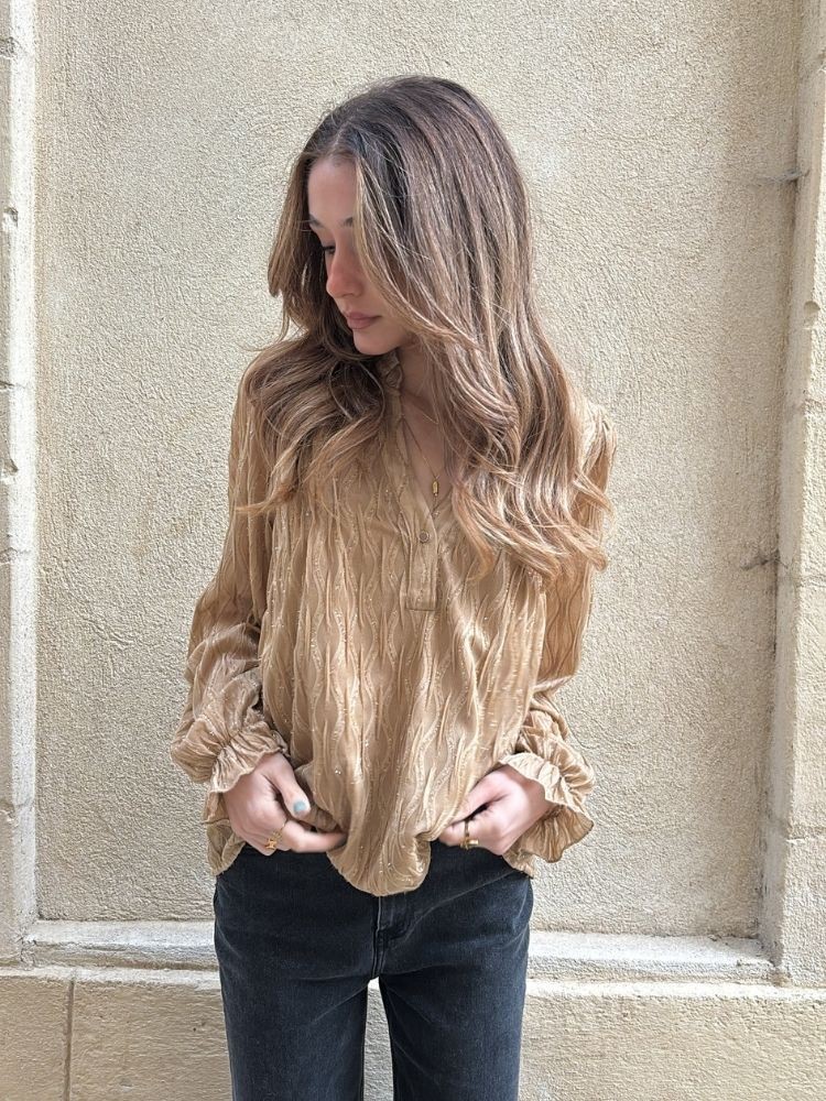 Blouse camel Neela  | French Retailers