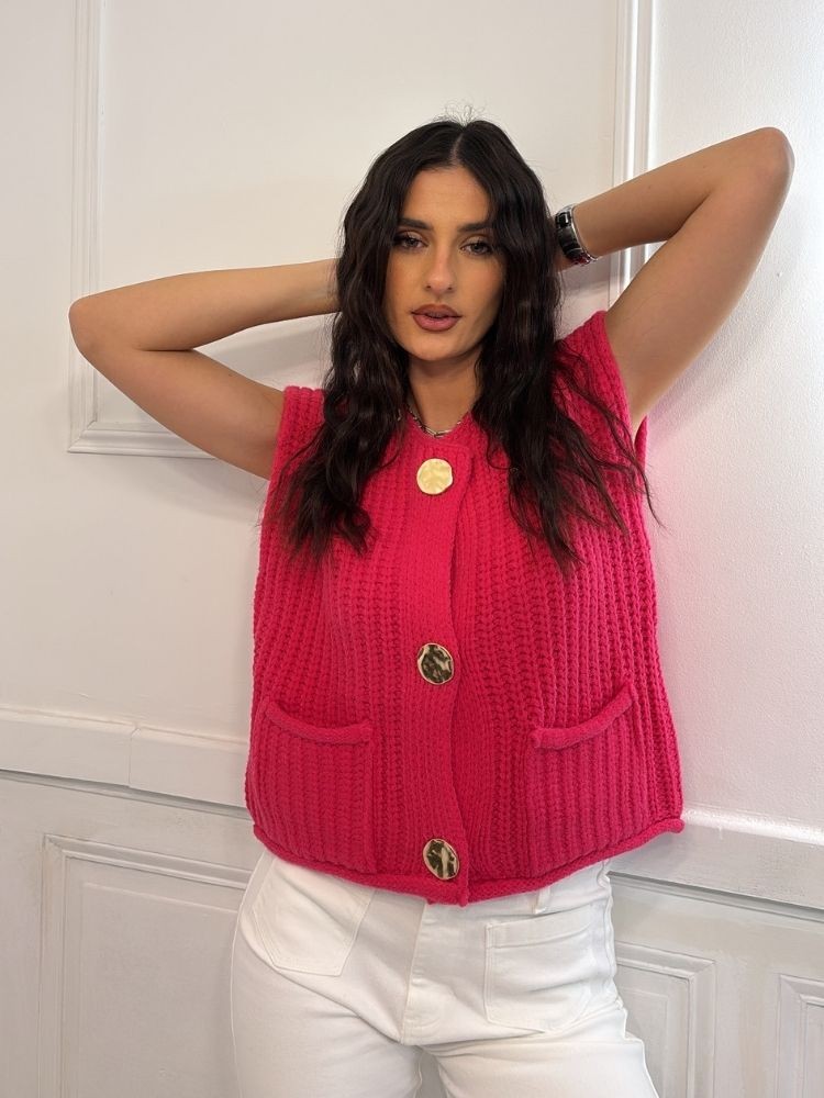 Gilet rose fushia Shana | French Retailers