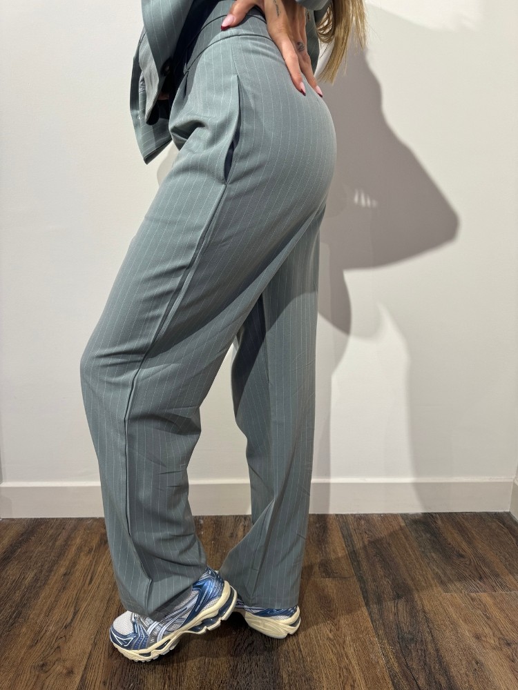 Pantalon de costume gris à rayures - French Retailers