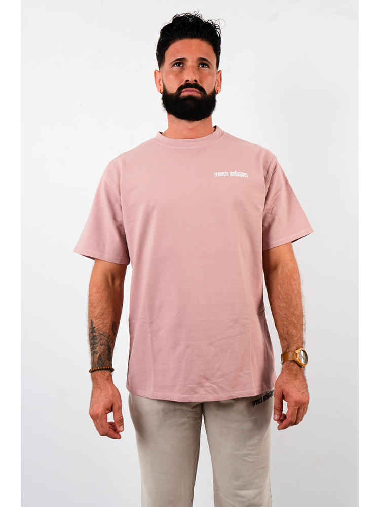 Tee shirt oversize men frenchretailers rose pink old