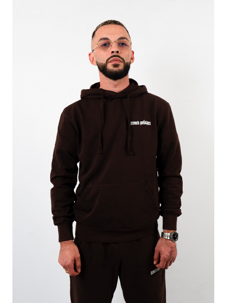 hoodie homme brown capuche sweat mixte