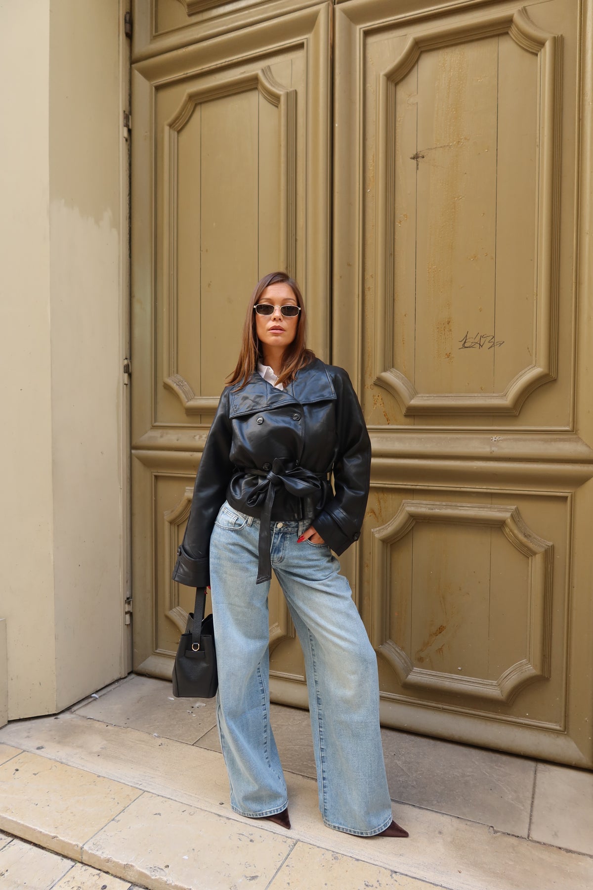 Veste cintrée similicuir ￼