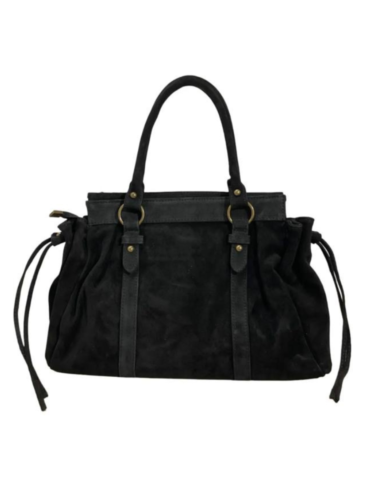 Sac en cuir suédine Léa kaki - Sunset collection