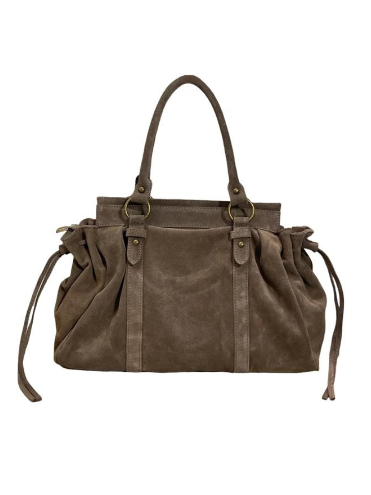 Sac en cuir suédine Léa kaki - Sunset collection
