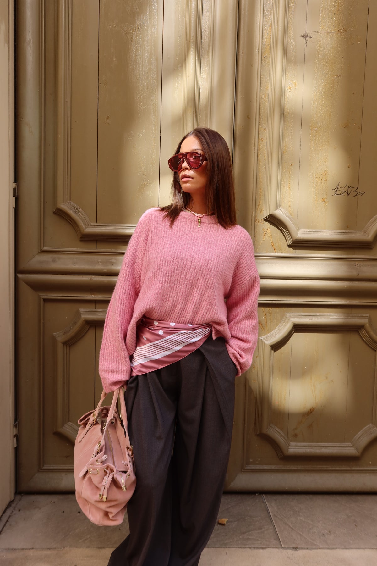 Pull maille rose Lila
