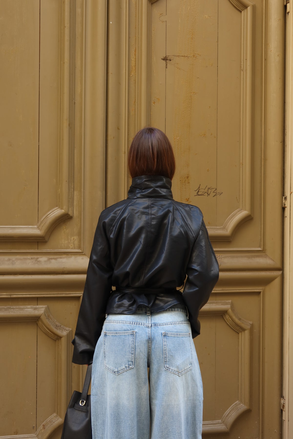 Veste cintrée similicuir ￼