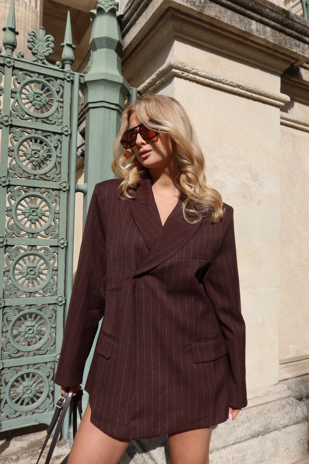Blazer à rayures oversize