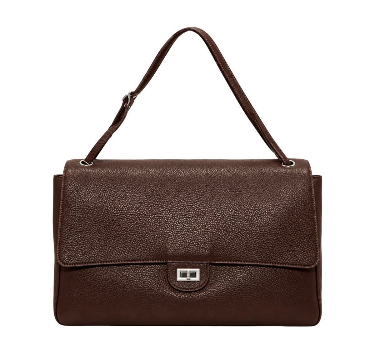 Sac épaule en cuir véritable grainé – Noir ou Marron
