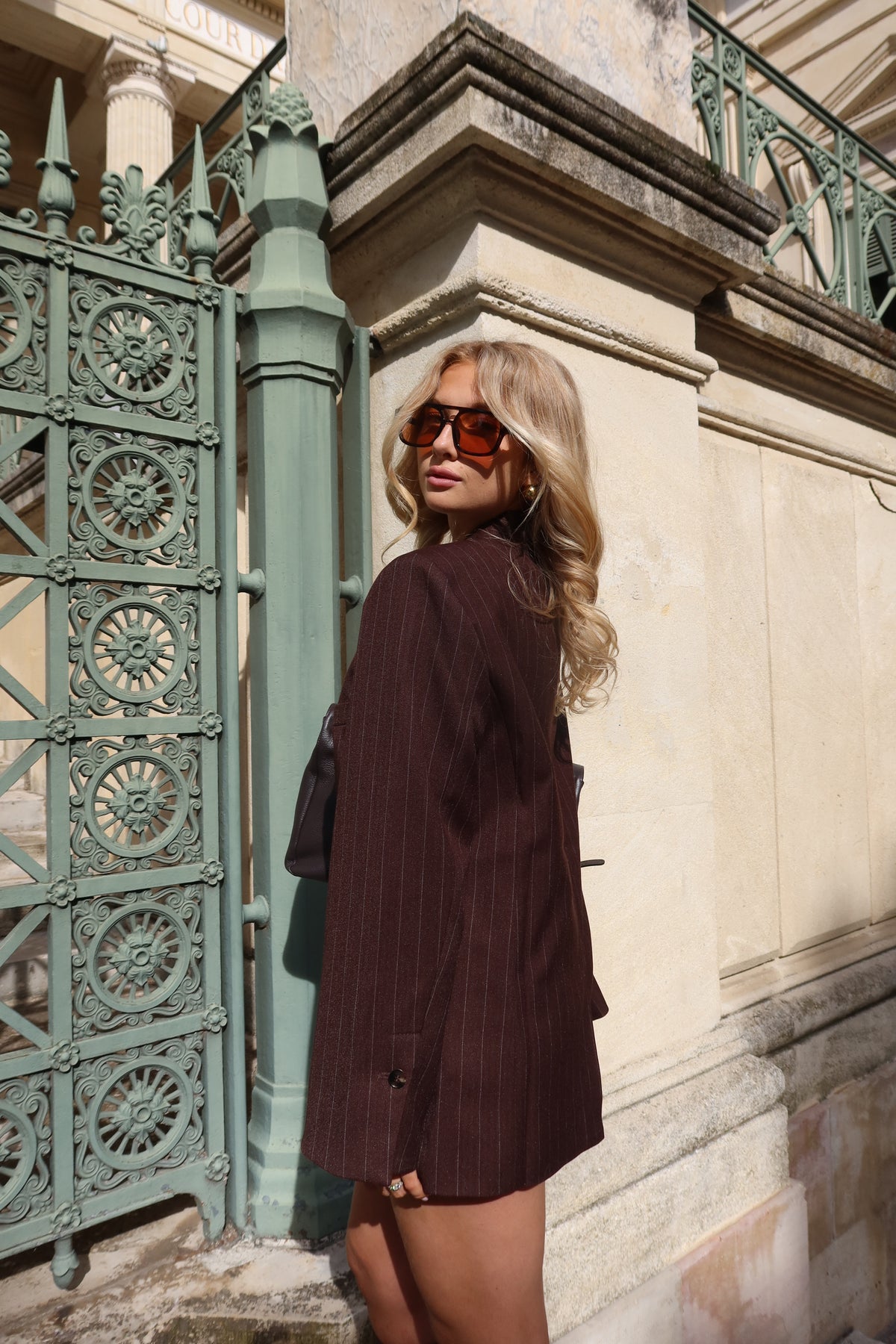 Blazer à rayures oversize
