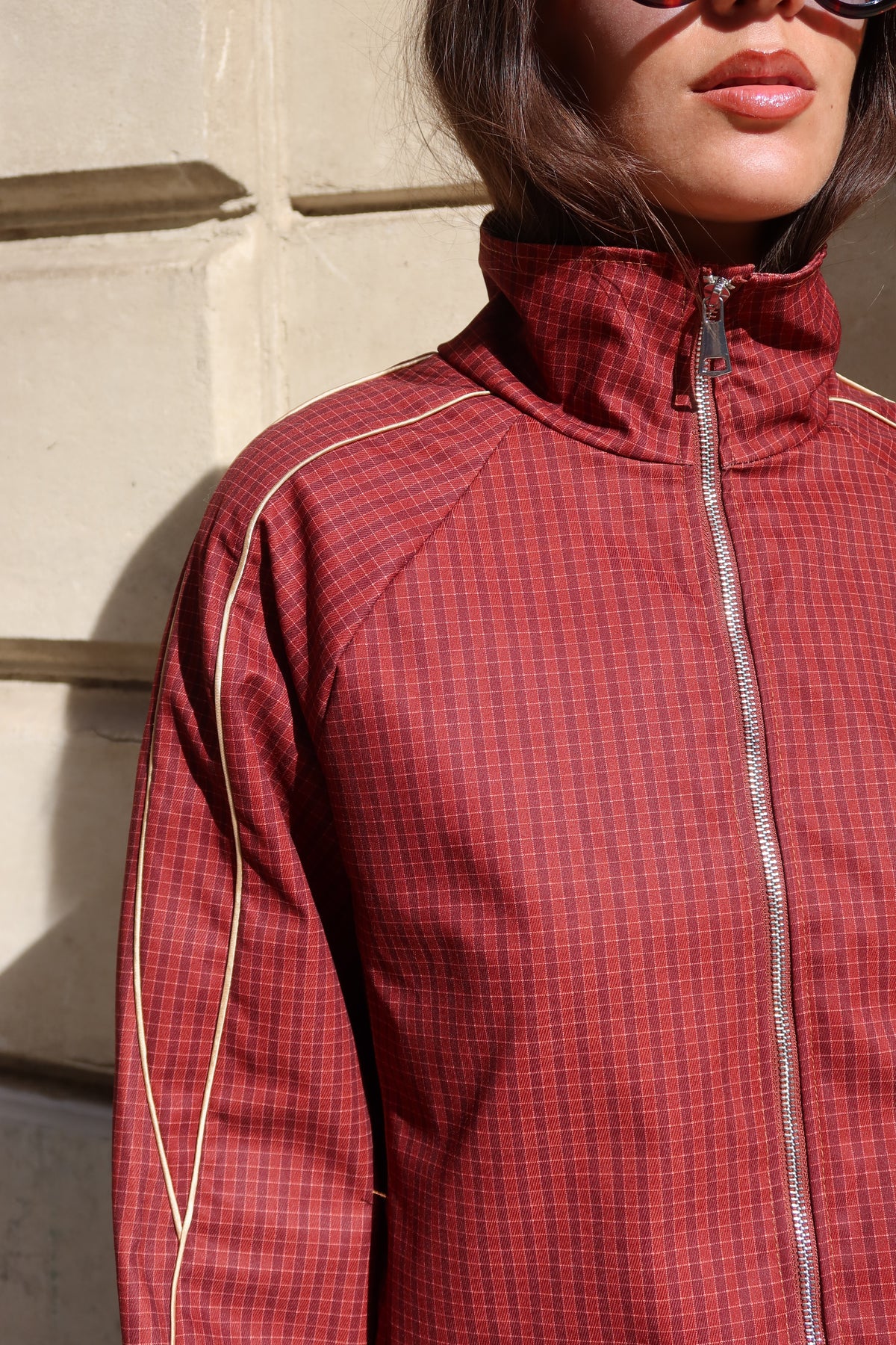Veste bomber à carreaux