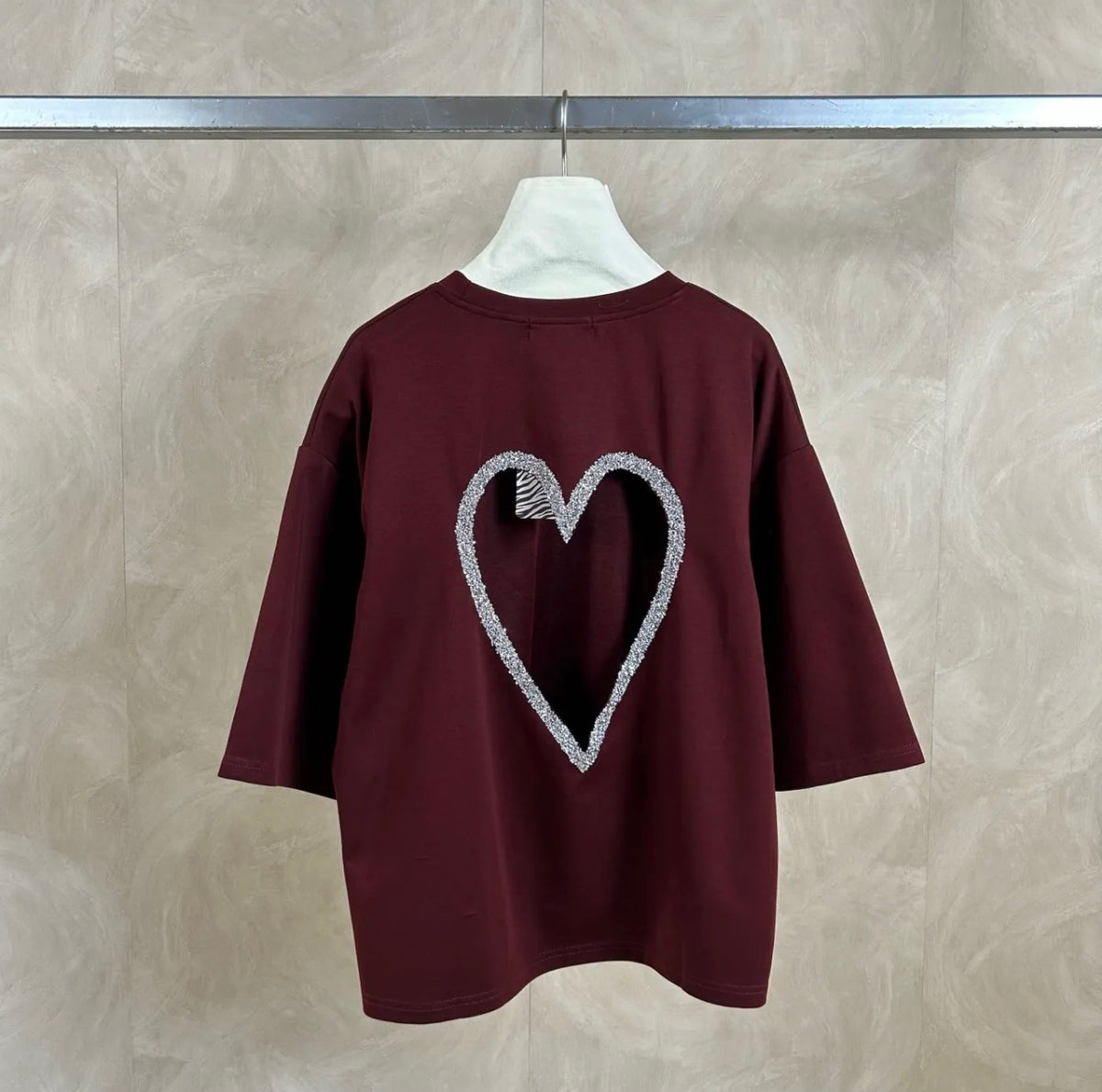 T-Shirt cœur strass dos nu