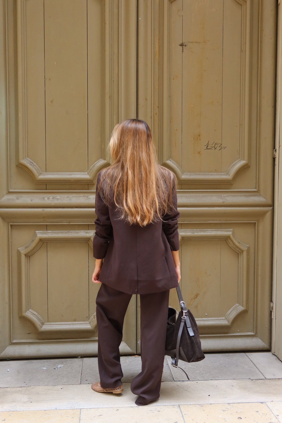 Pantalon tailleur choco