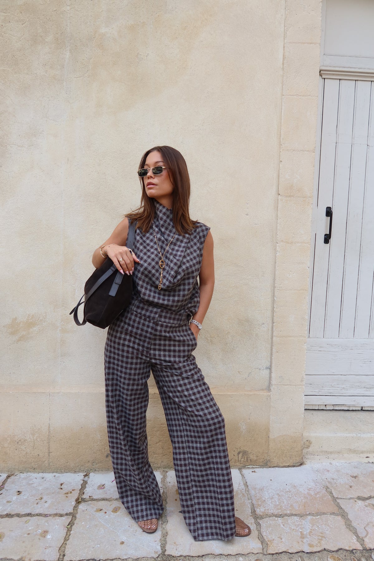 Pantalon à carreaux