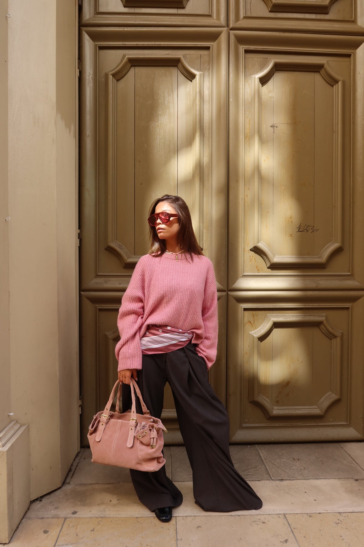Pull maille rose Lila