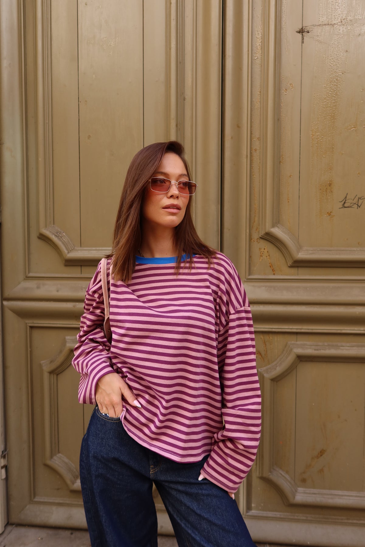 Top rayé à manches longues Celia femme