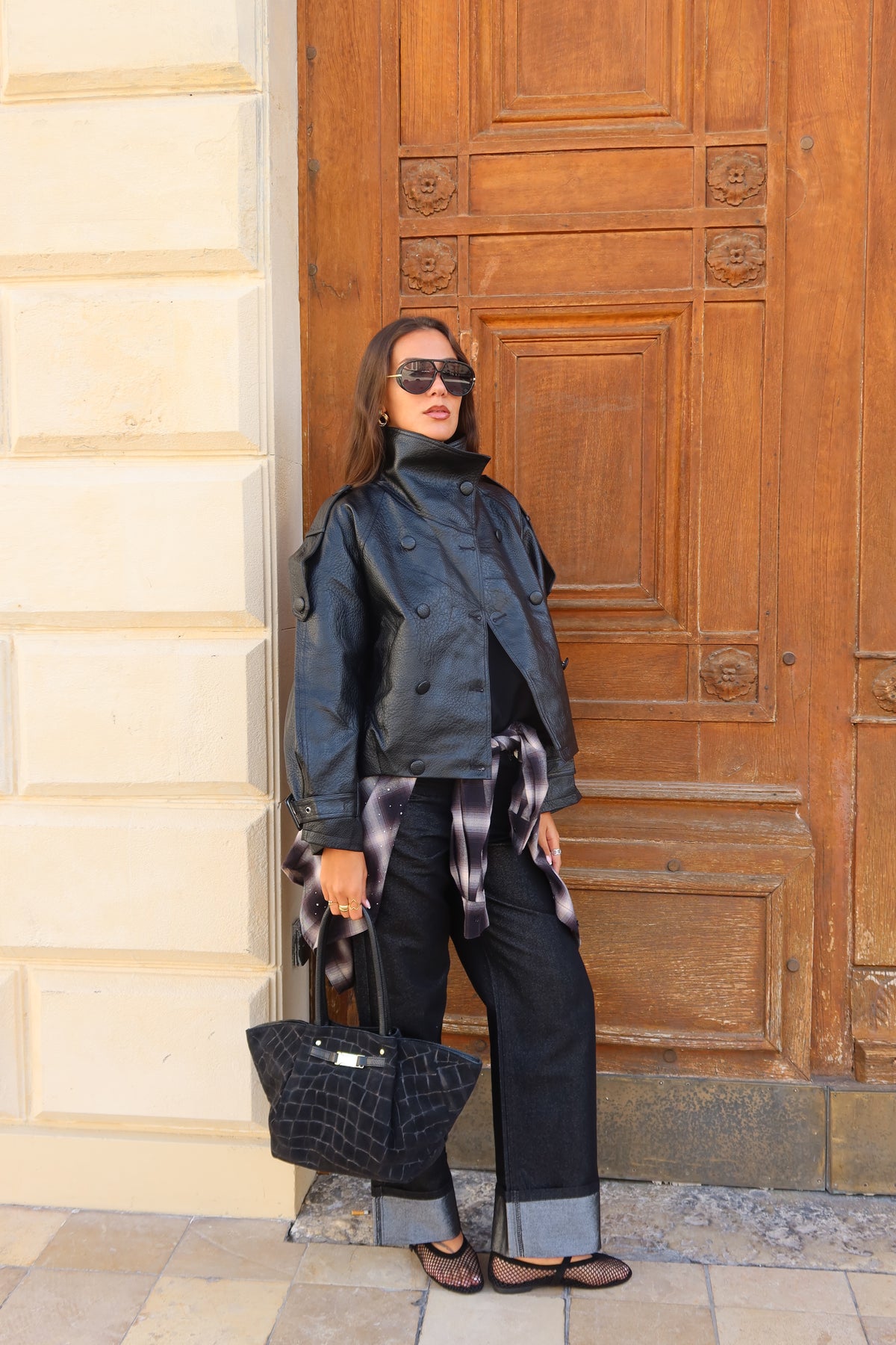 Pantalon droit pailletée