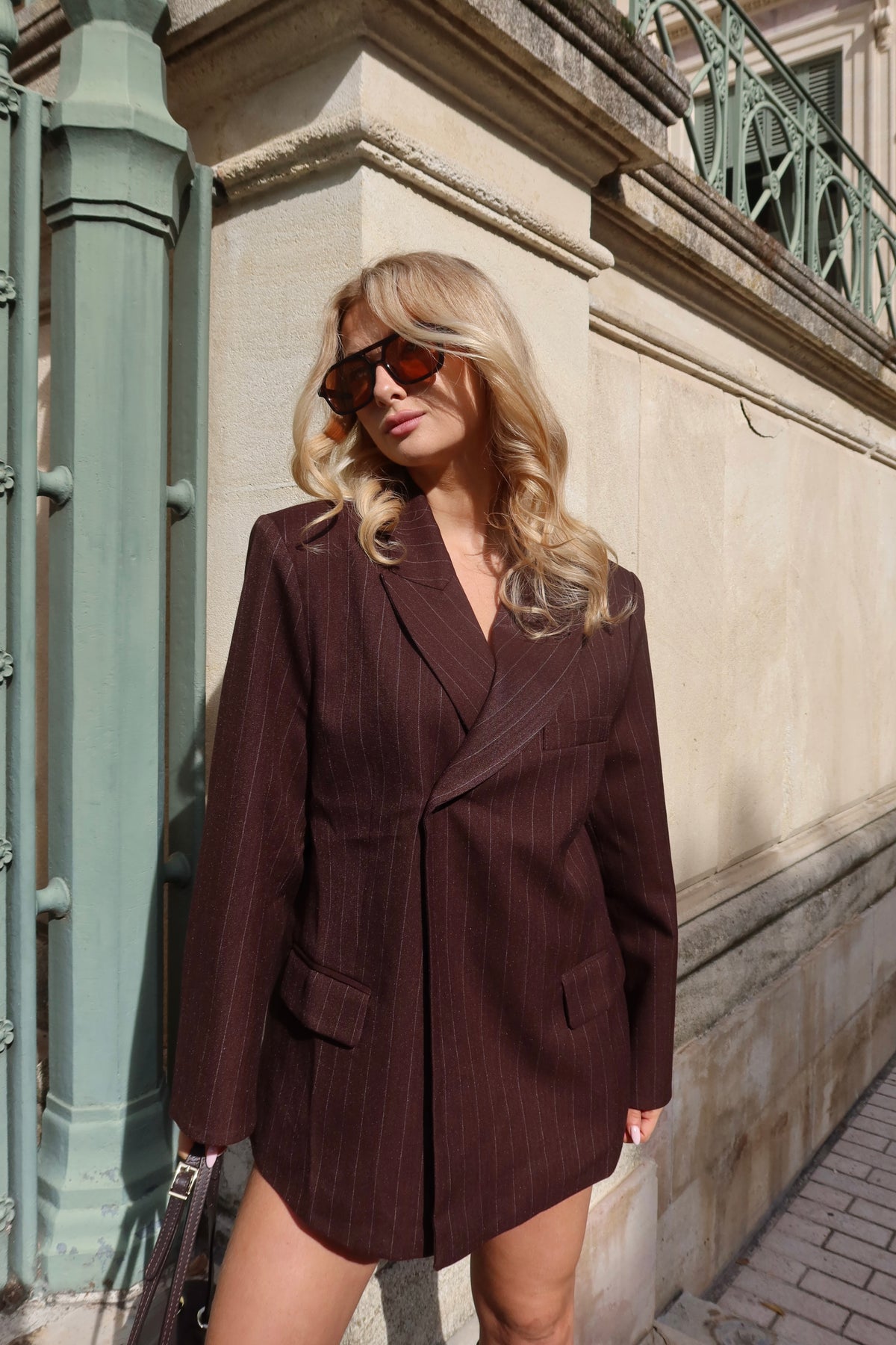 Blazer à rayures oversize