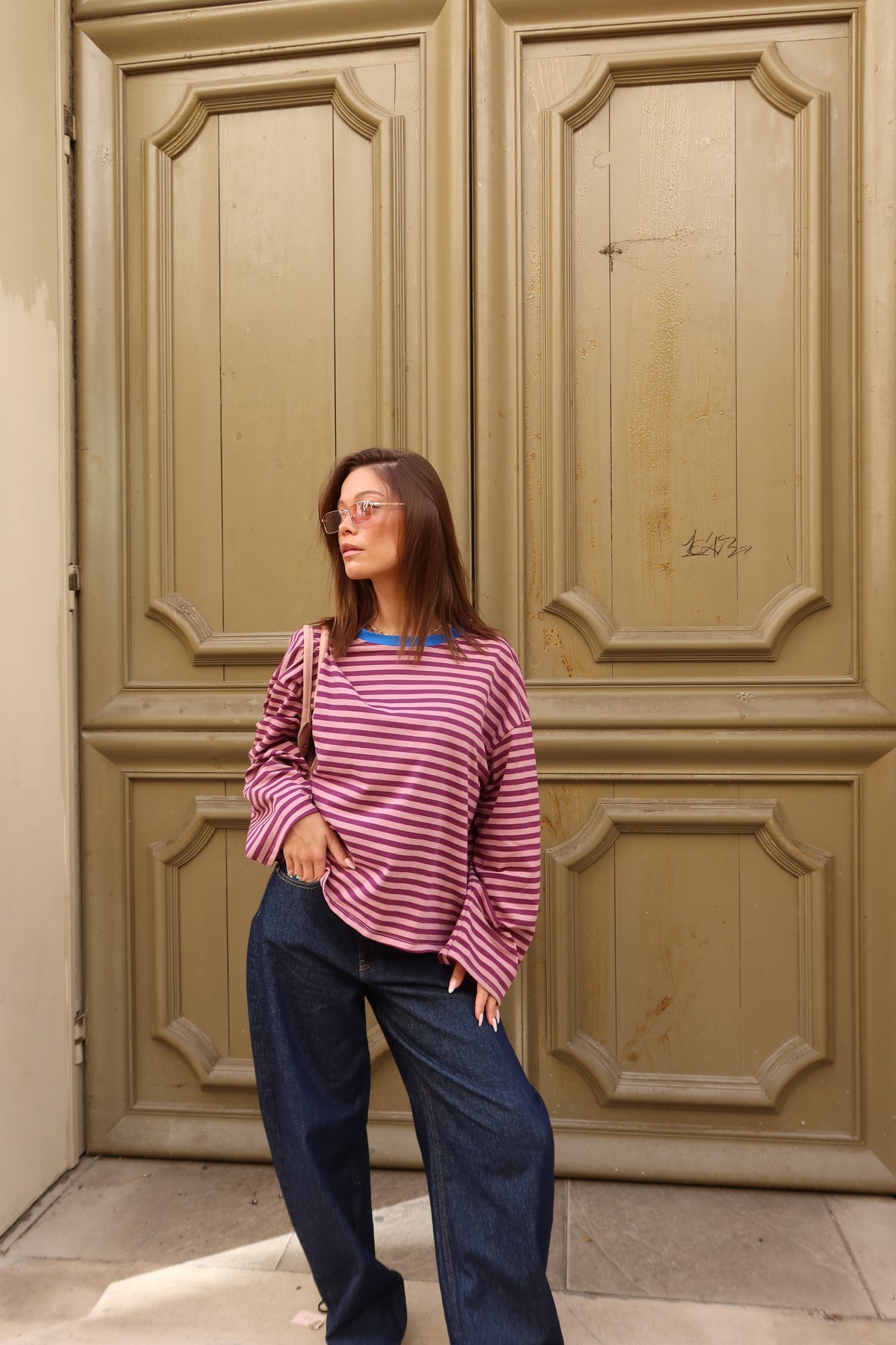 Top rayé à manches longues Celia femme