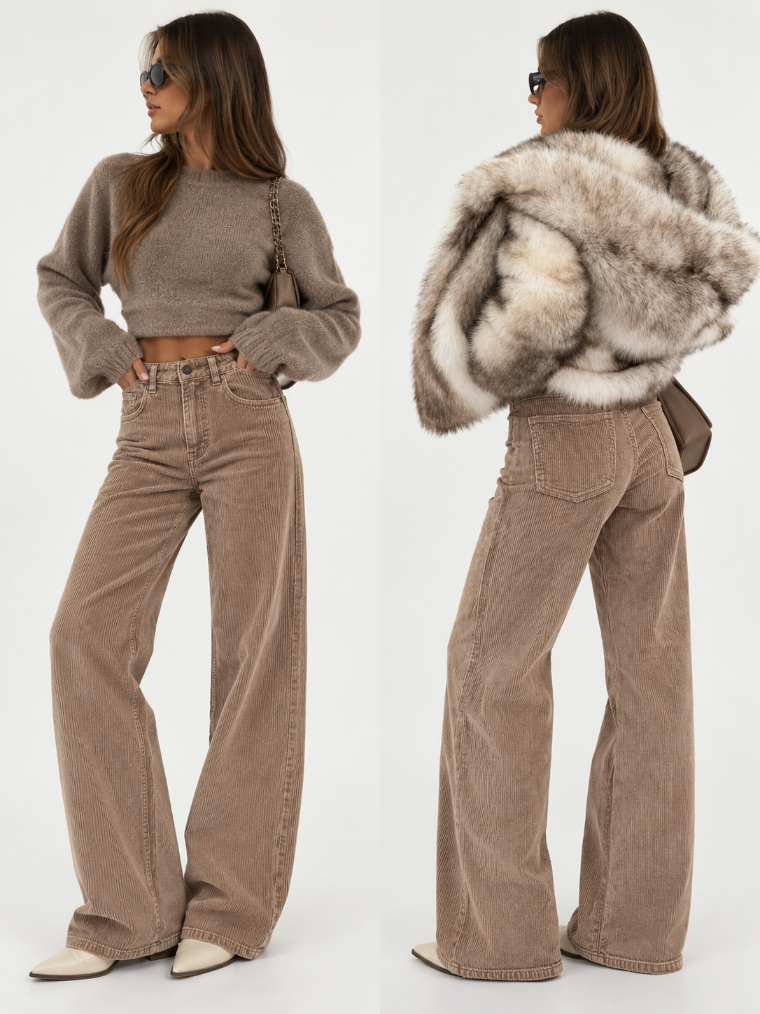 Pantalon Ysaline velours côtelé wide leg