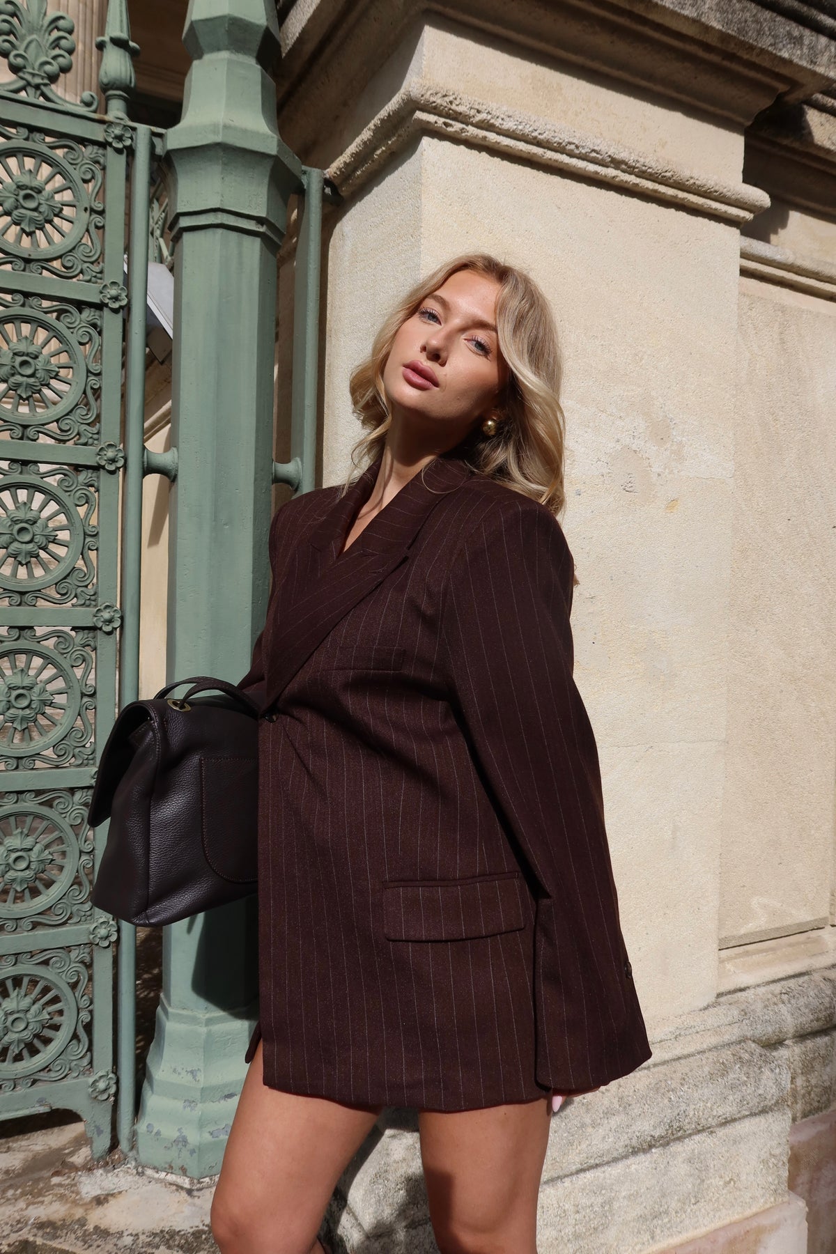 Blazer à rayures oversize