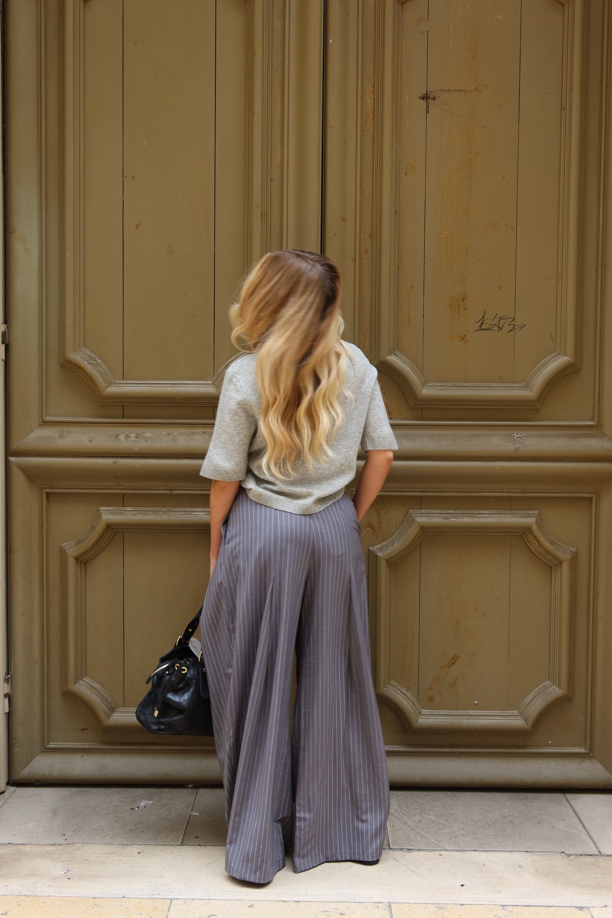 Pantalon pince à rayures