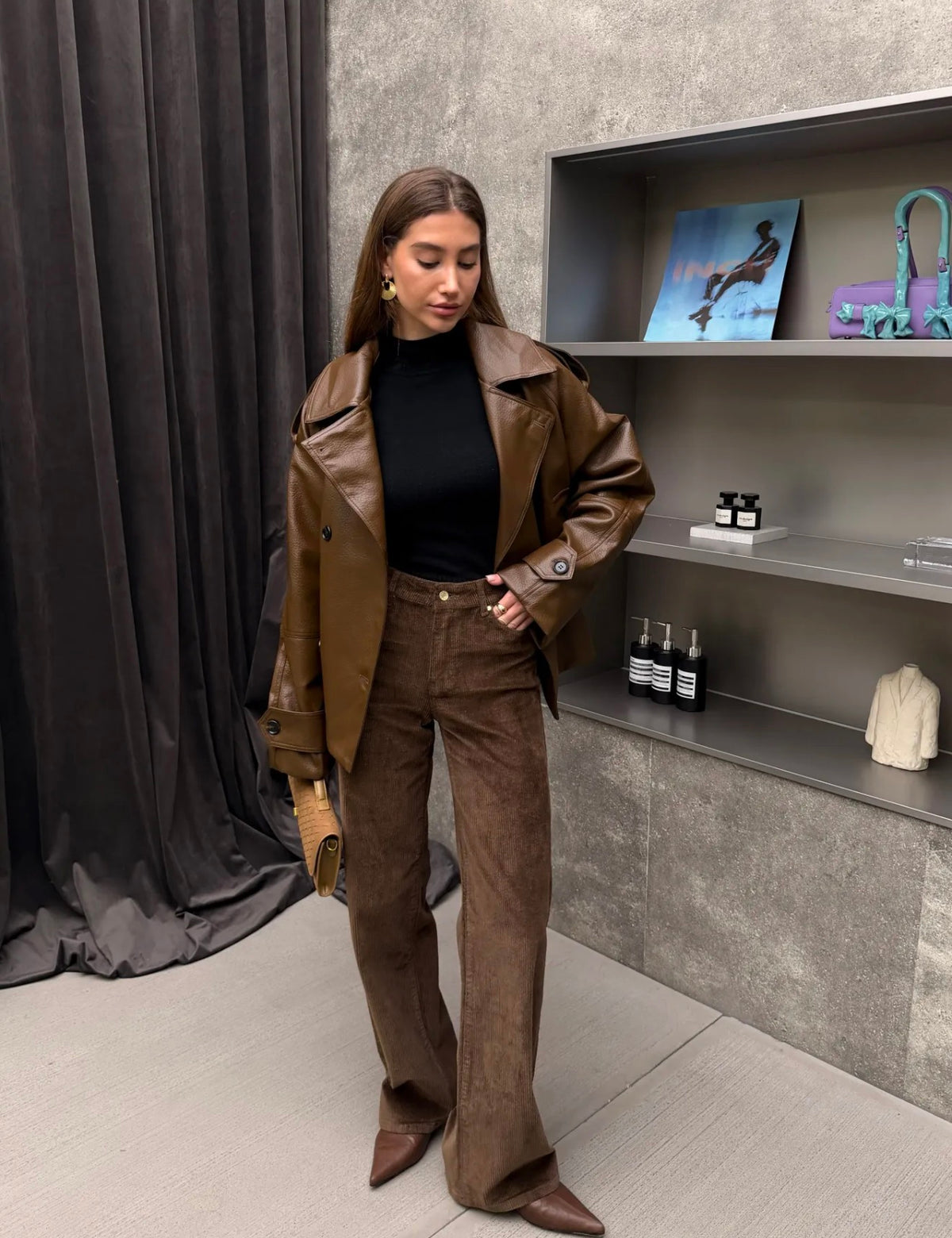 Pantalon Ysaline velours côtelé wide leg