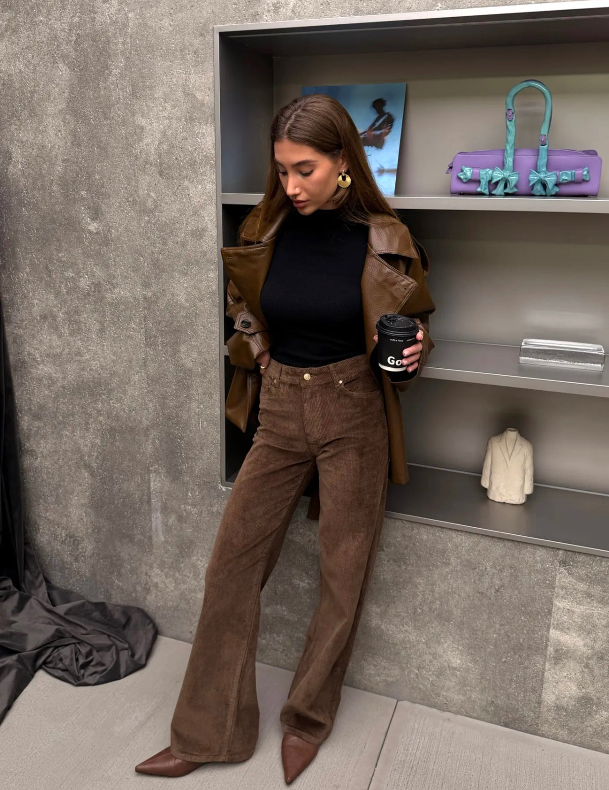 Pantalon Ysaline velours côtelé wide leg